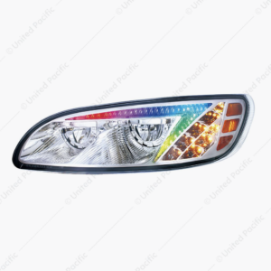 LED Headlight With Color Changing Position Light Bar For Peterbilt 386 (2005-2015) & 387 (1999-2010)